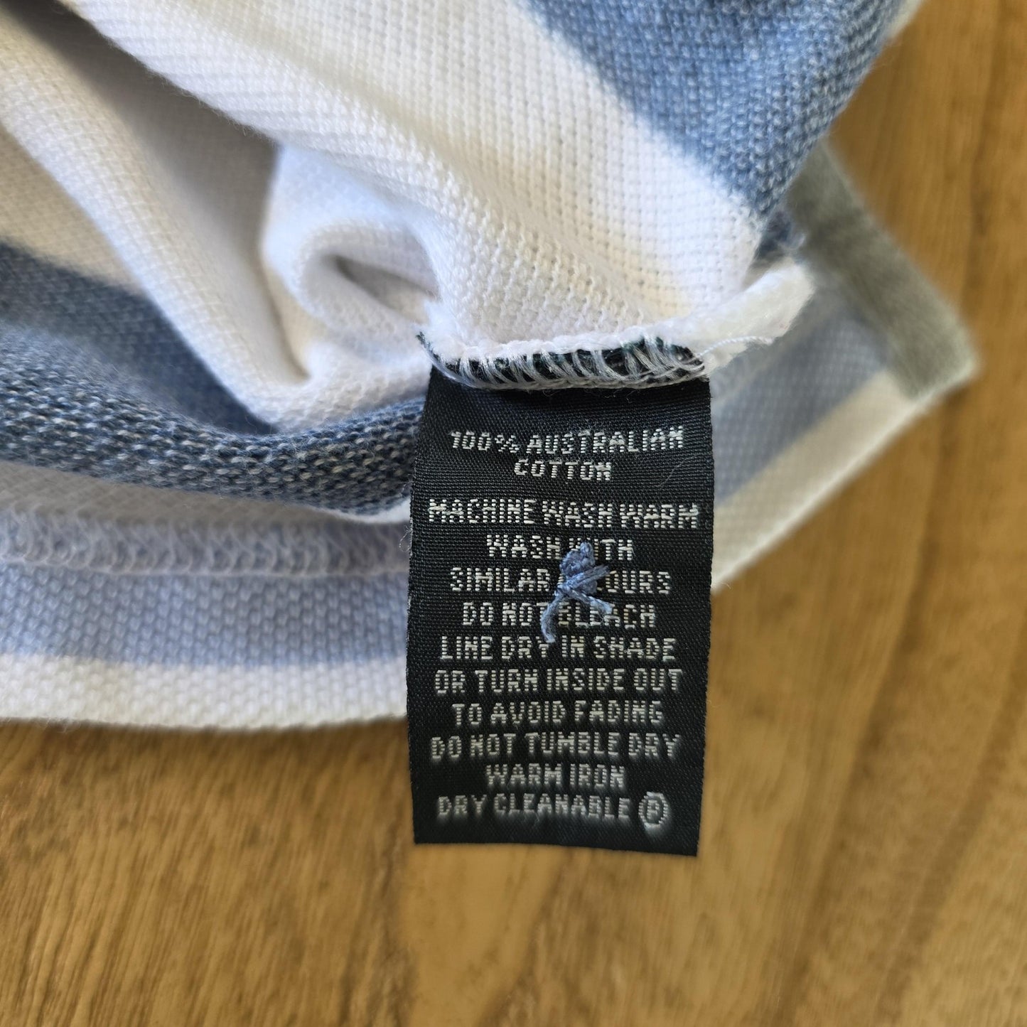 Rodd & Gunn Shirt Men's Large Blue White Striped Original Fit Cotton Polo