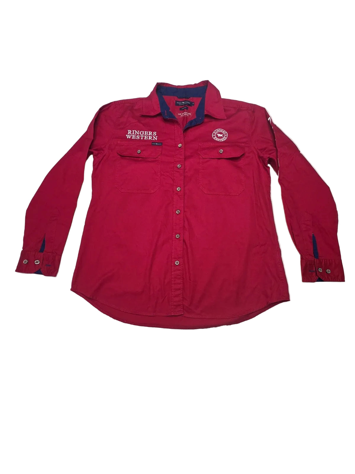 Ringers Western Shirt Womens 16 Red Signature Jillaroo Snap Western Workwear
