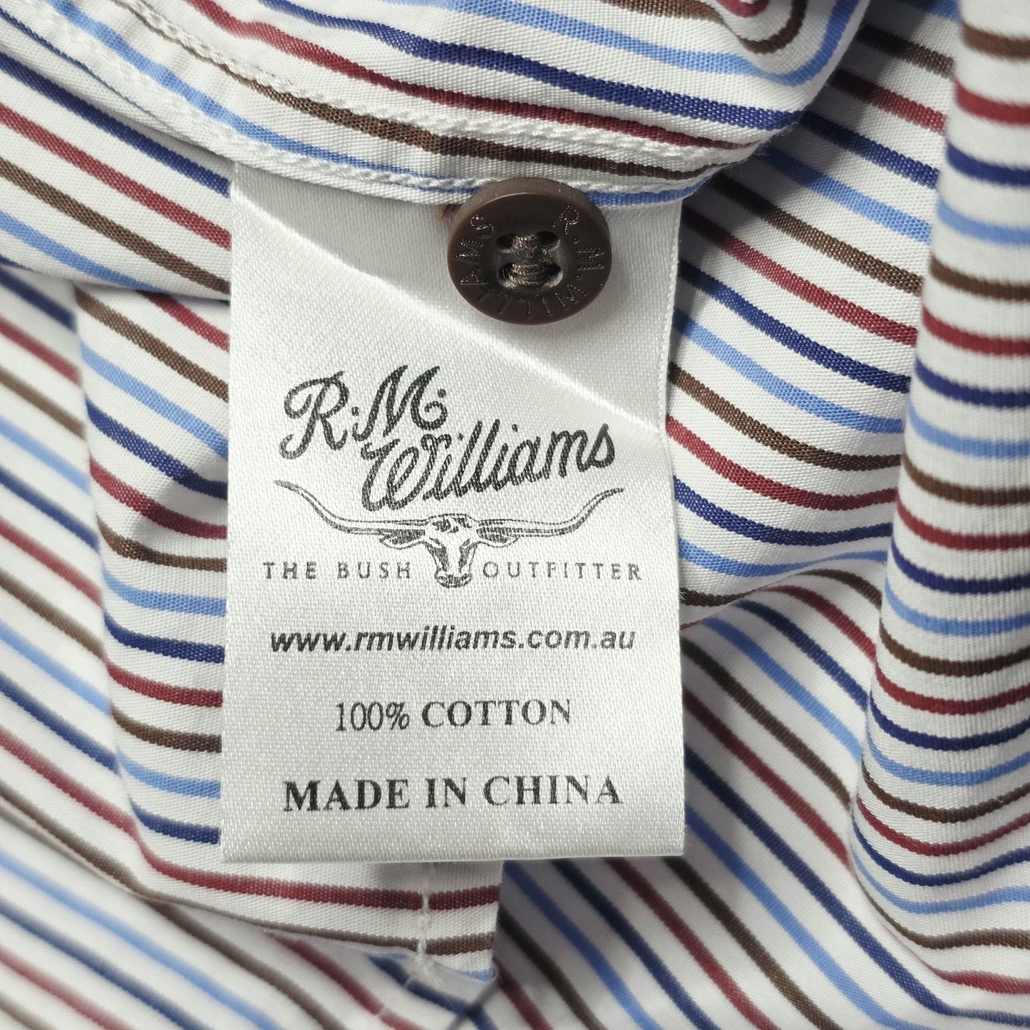 R.M. Williams Shirt Boys 6 Multicoloured Striped Long Sleeve Button Up Cotton