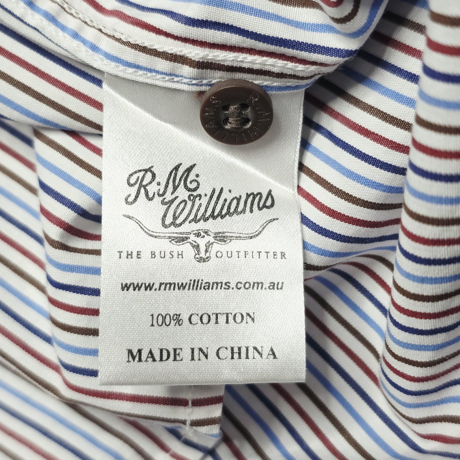R.M. Williams Shirt Boys 6 Multicoloured Striped Long Sleeve Button Up Cotton