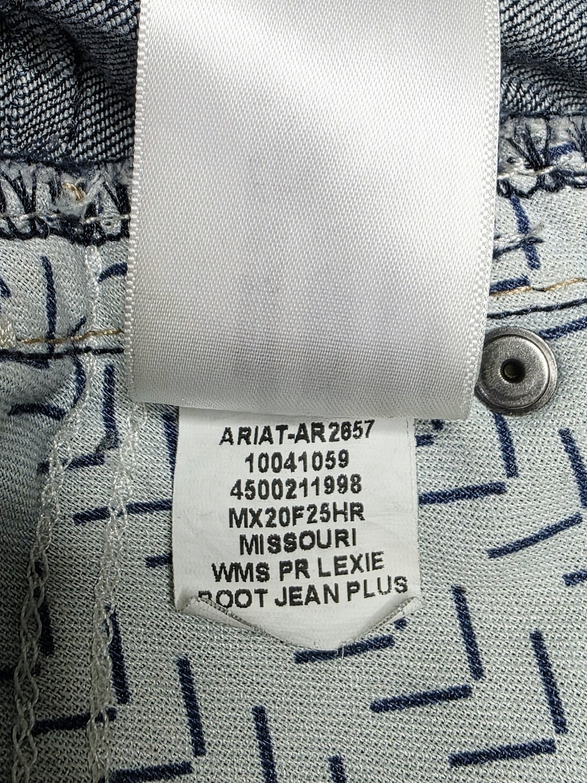 Ariat R.E.A.L. Perfect Rise Boot Jeans Woman's 24 Plus Blue Stretch 44x33