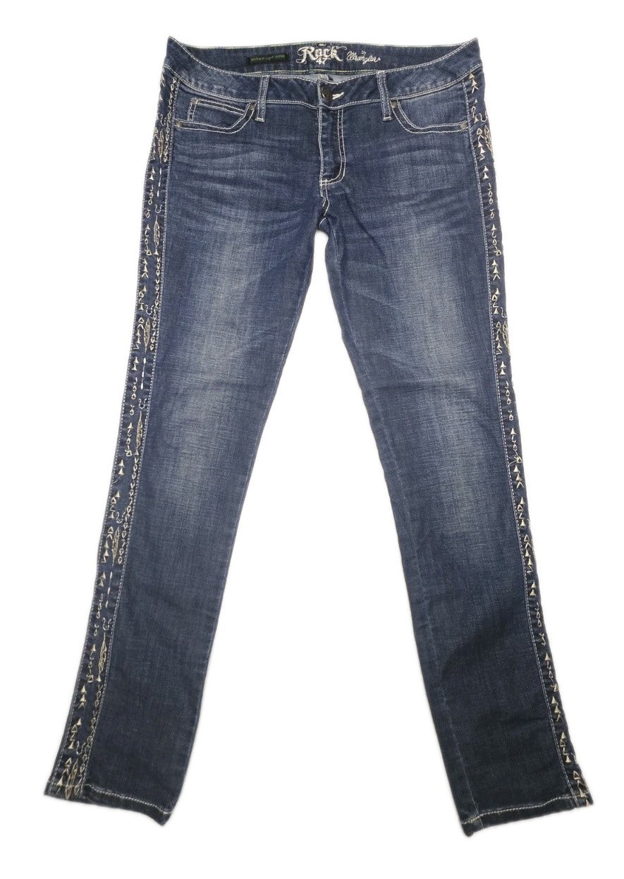 Wrangler ROCK 47 WHS89CL Ultra Low Rise Tapered Ladies Jeans Size 31