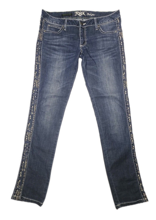 Wrangler ROCK 47 WHS89CL Ultra Low Rise Tapered Ladies Jeans Size 31