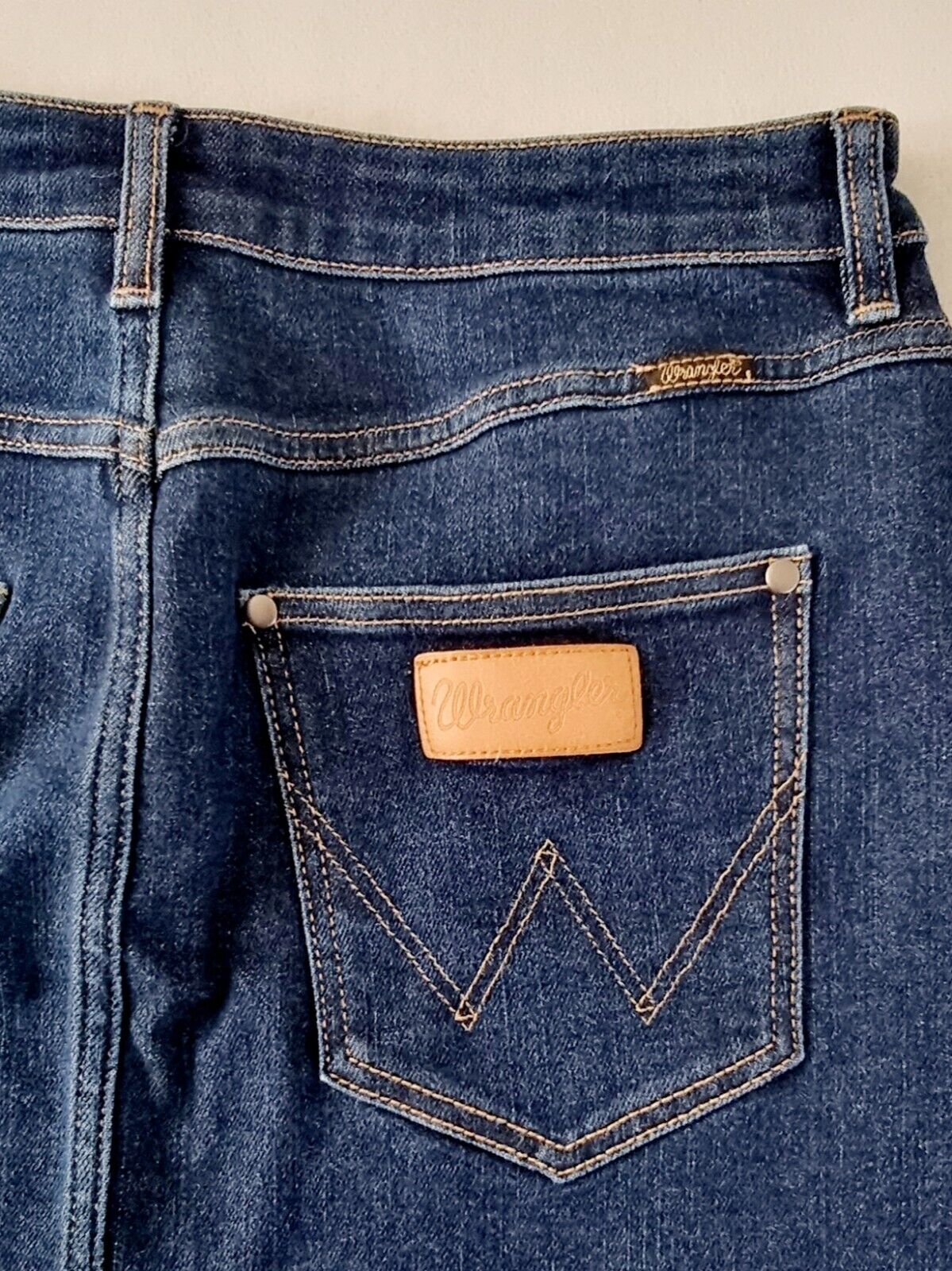 Wrangler Dark Rinse Straight Mini Denim Skirt Ladies Size 12 New With Tags
