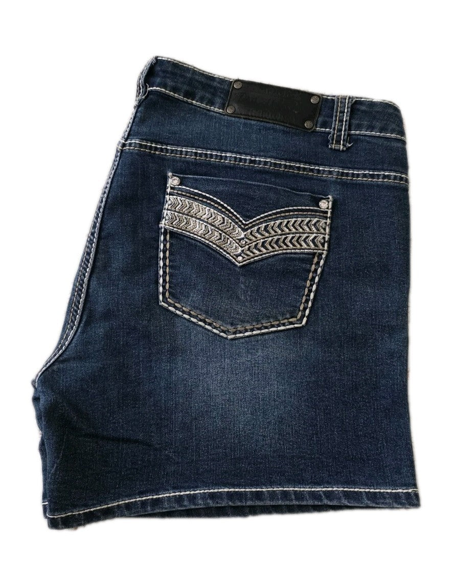 Pure Western Mid Rise Denim Shorts Ladies Size 18