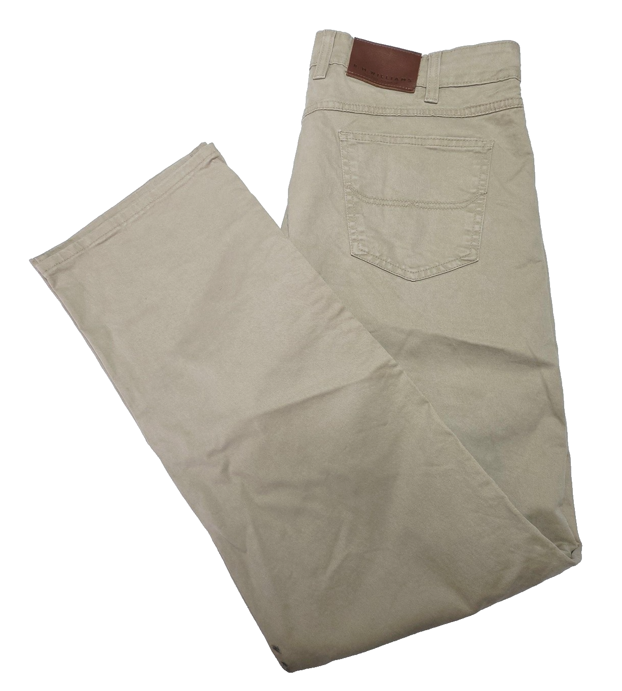 R.M. Williams Jeans Men's 37x32 Beige Straight Regular Stretch Denim Logo