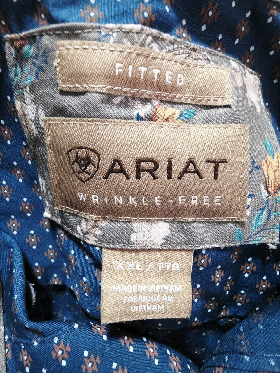 Ariat Fitted Wrinkle Free Long Sleeve Mens Shirt Size 2XL