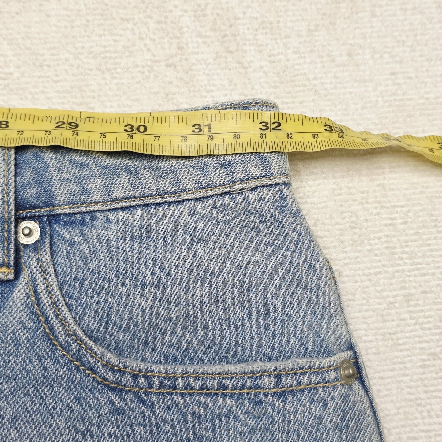 Lee Skirt Women's 12 Blue Denim Relaxed Mini Raw Hem Casual Soho Fade Summer
