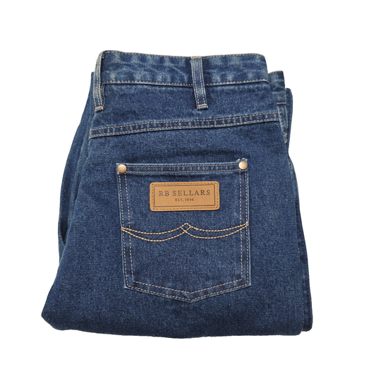 RB Sellars Station Jeans Mens 34x34 Blue Bootcut Western Cowboy Denim NWT
