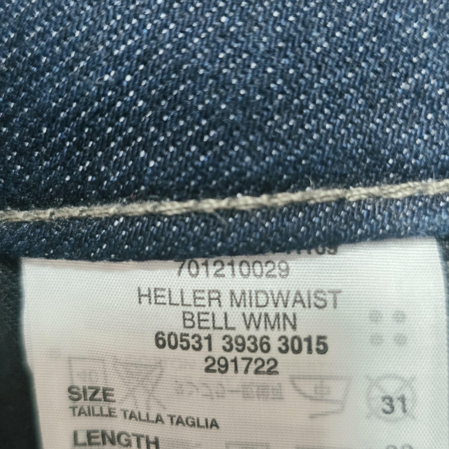 G-Star Jeans Women's 31x30 Blue Dark Wash Heller Mid waist Bell Flared Zip Fly