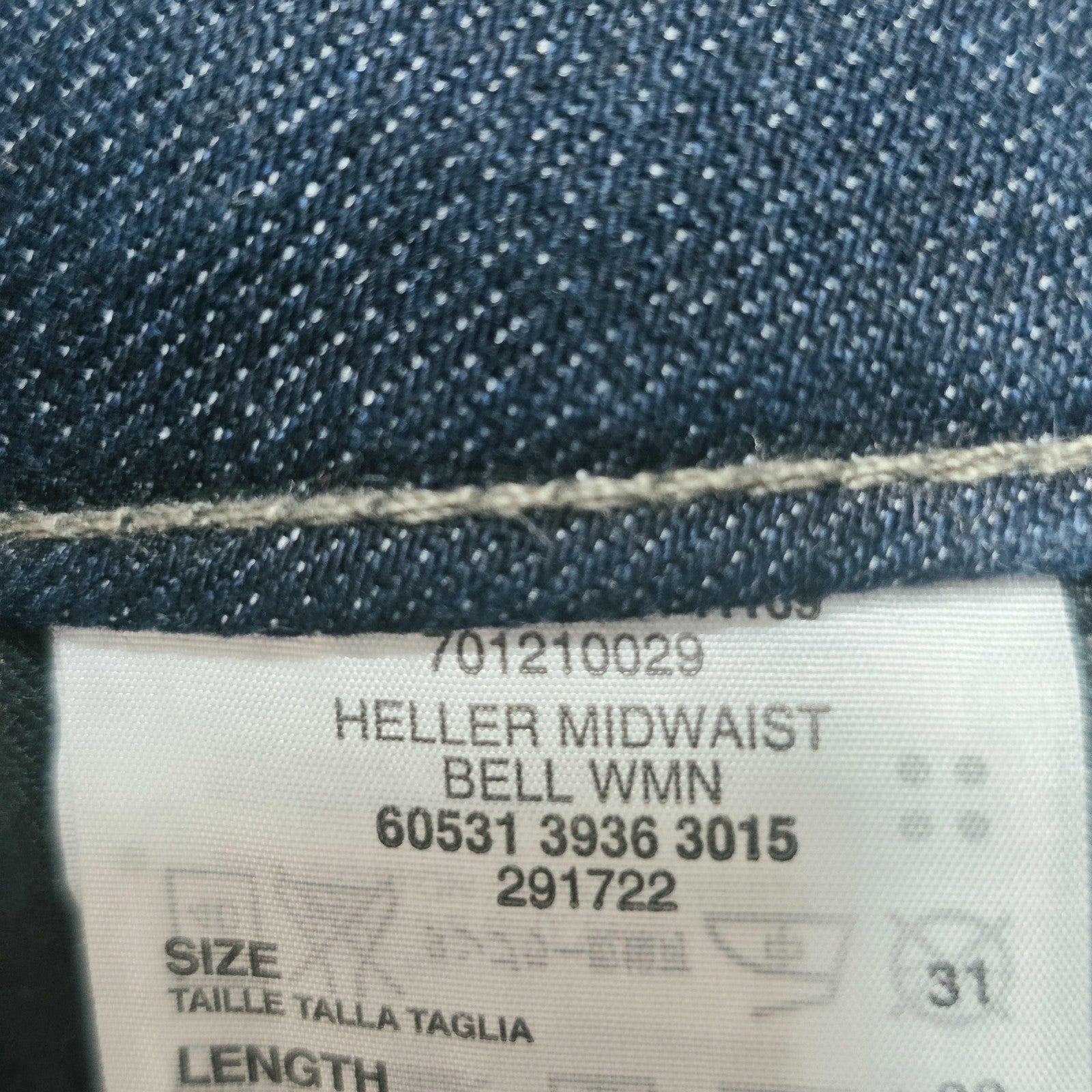 G-Star Jeans Women's 31x30 Blue Dark Wash Heller Mid waist Bell Flared Zip Fly