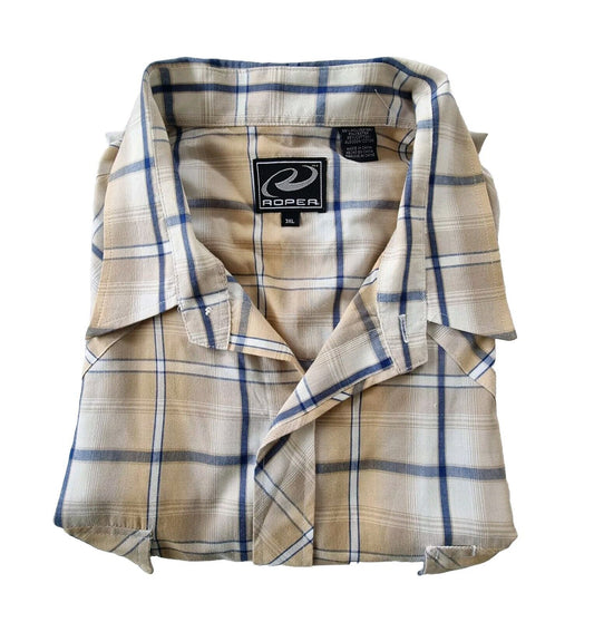 Roper Long Sleeve Check Shirt Men's Size 3XL