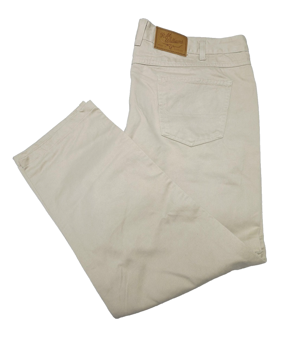 R.M. Williams Pants Men's 42R Beige Chino Regular Cotton Denim Casual TJ780