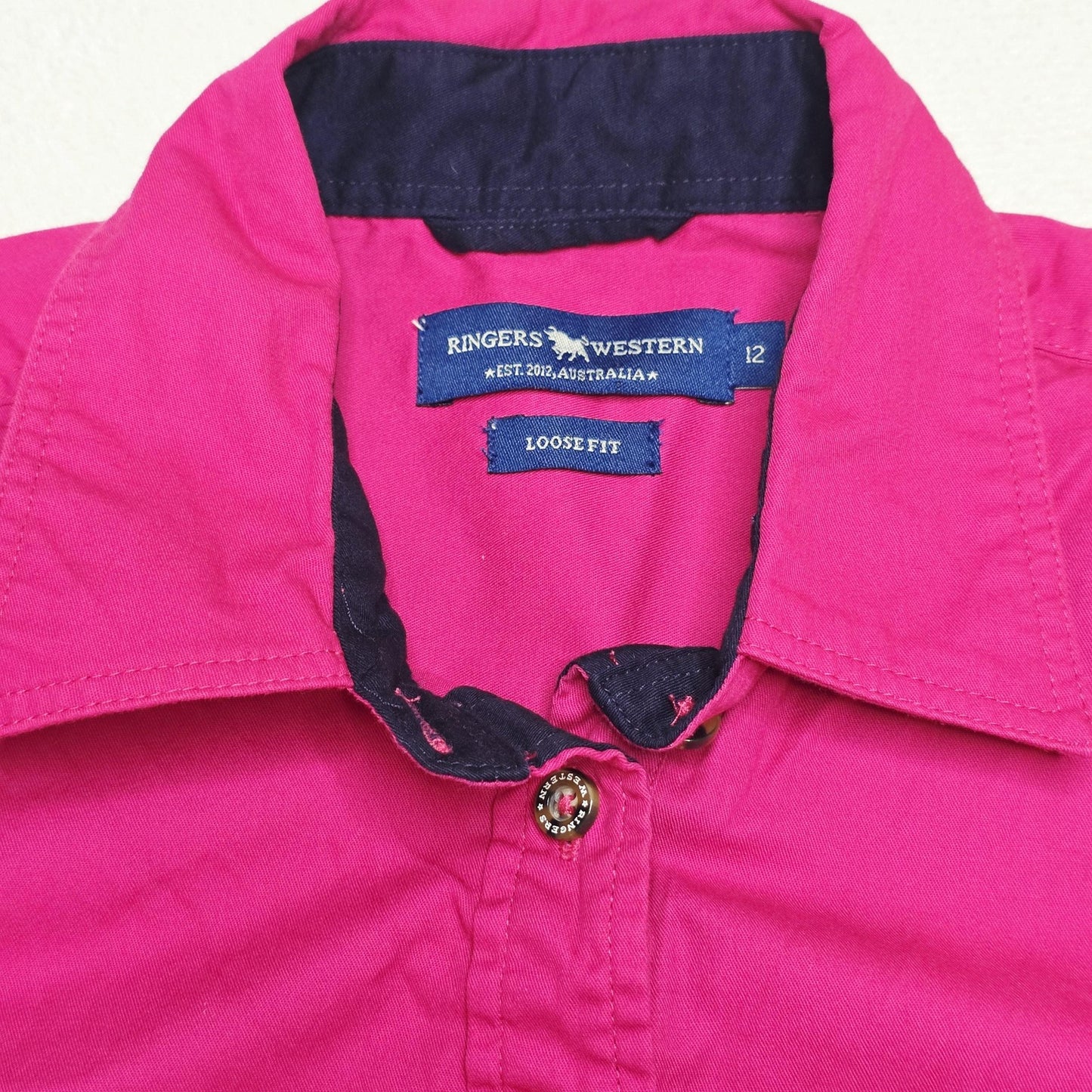 Ringers Western Shirt Women's 12 Pink Sleeveless Button Up Cotton Loose Fit