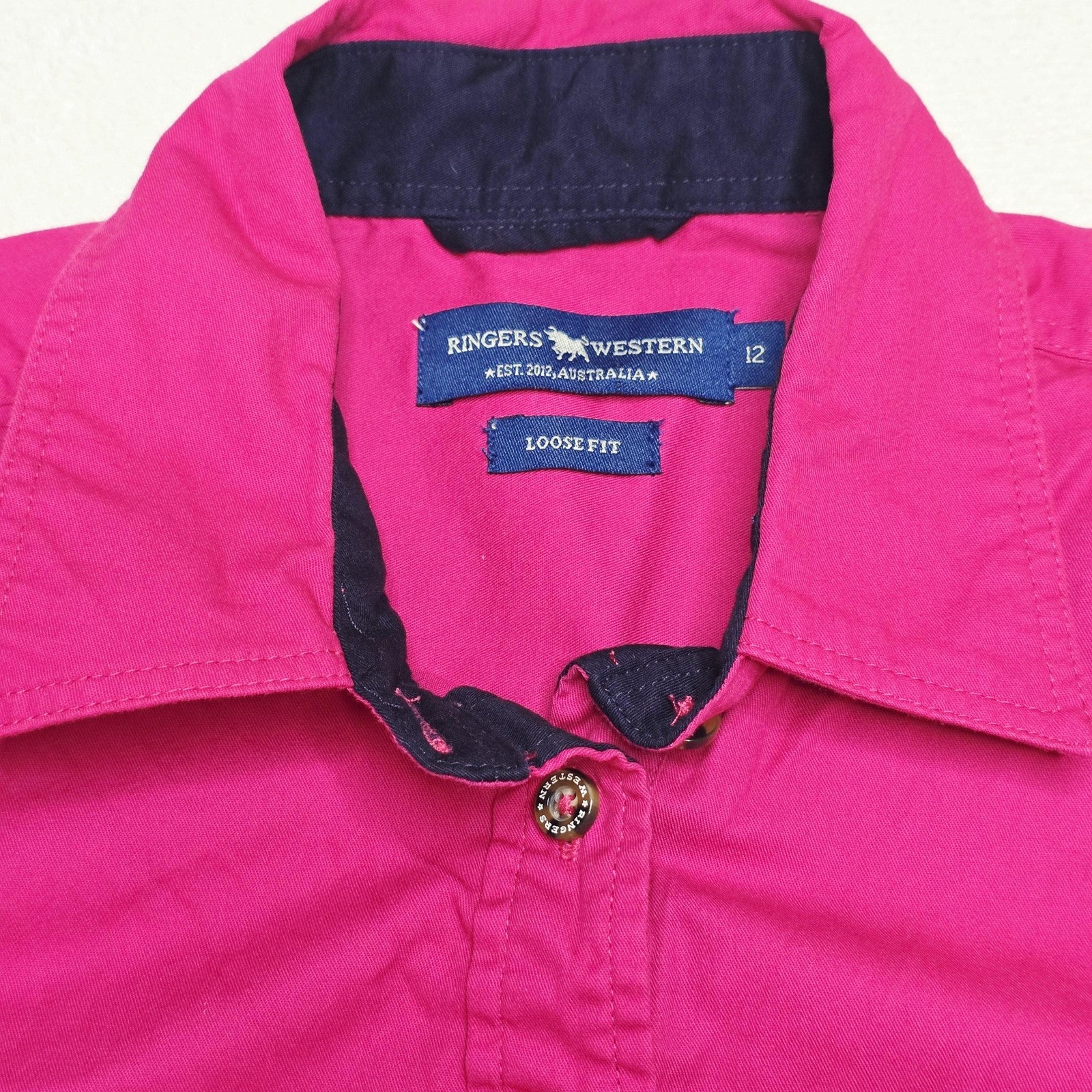 Ringers Western Shirt Women's 12 Pink Sleeveless Button Up Cotton Loose Fit
