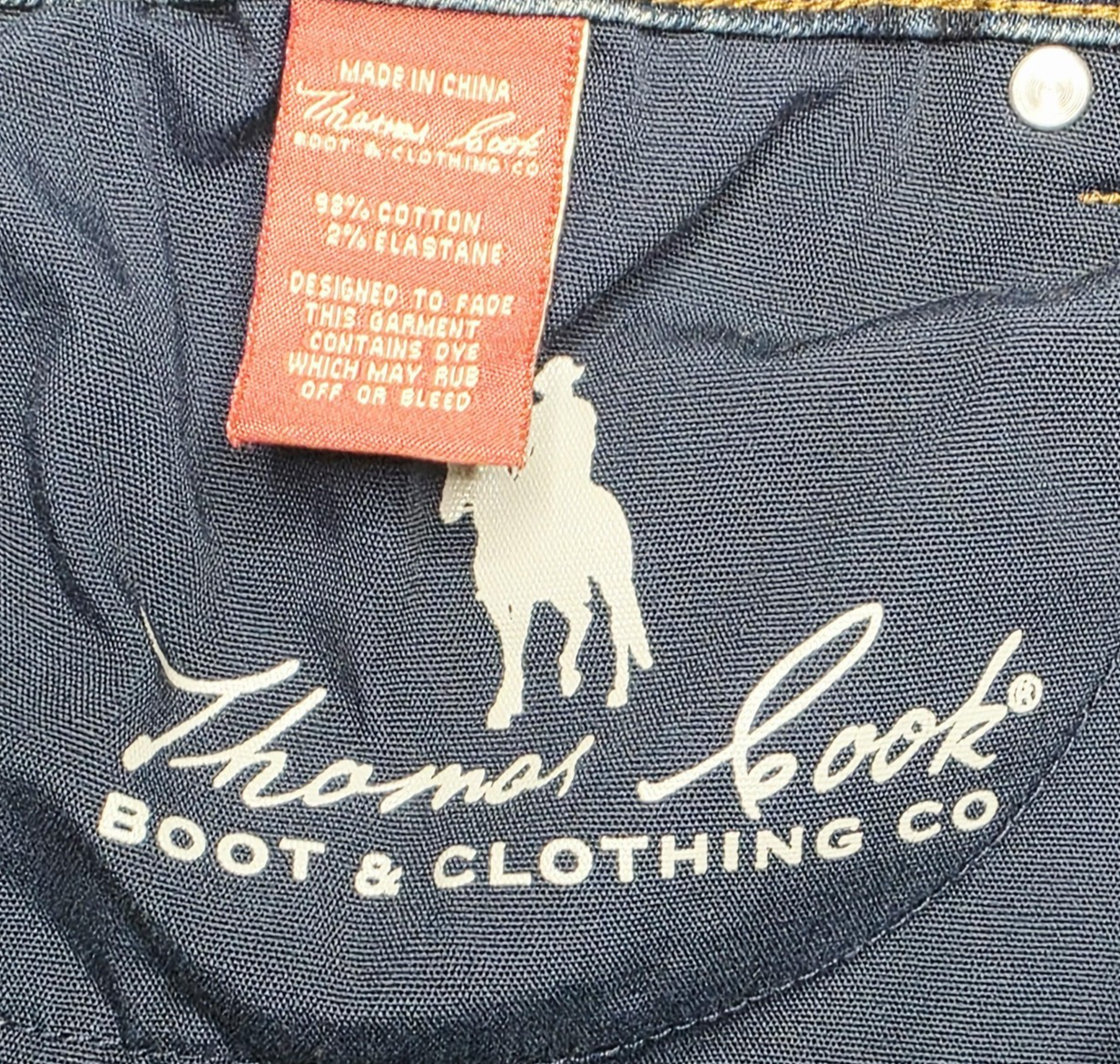Thomas Cook Boot & Clothing Co Jeans Mens Fits 35x27 Blue Slim Tapered