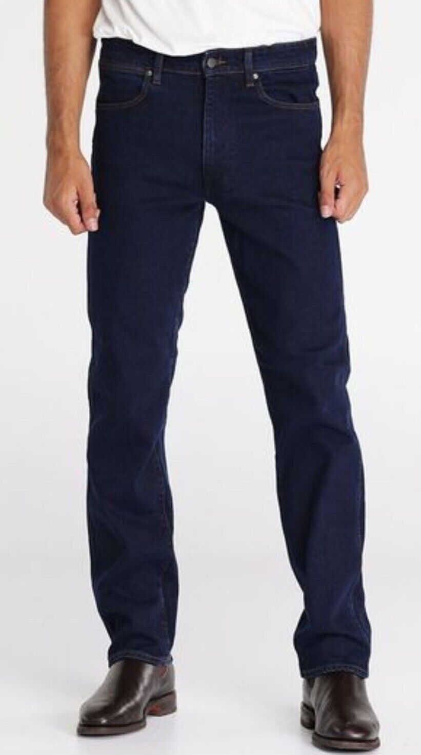 Wrangler Classic Straight Leg Original Rinse Indigo Mens Jeans Size 31x29