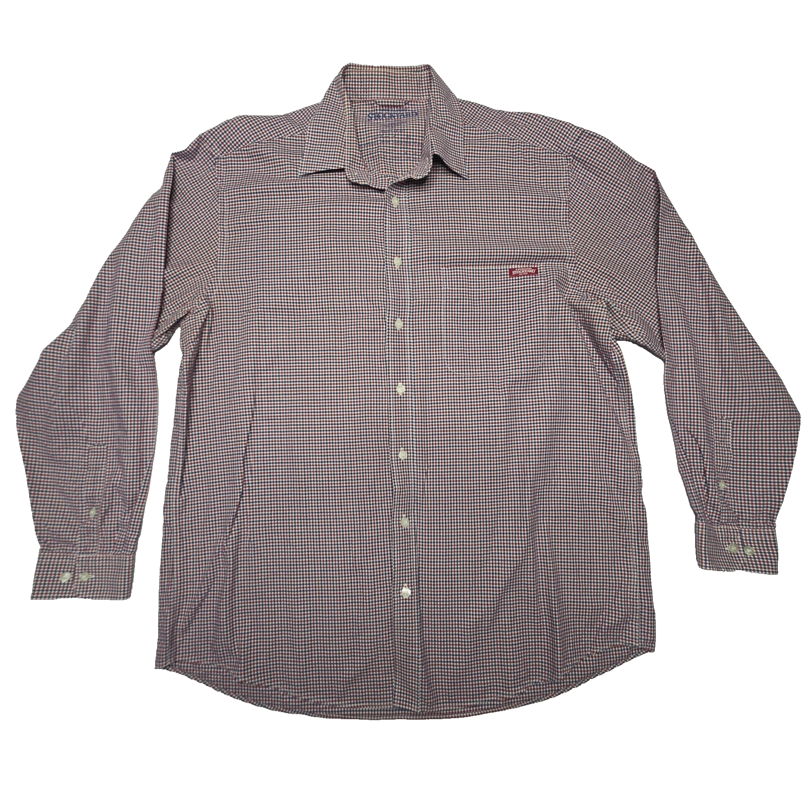 R.M. Williams Shirt Mens XL Red Blue Check Long Sleeve Cotton Stockyard