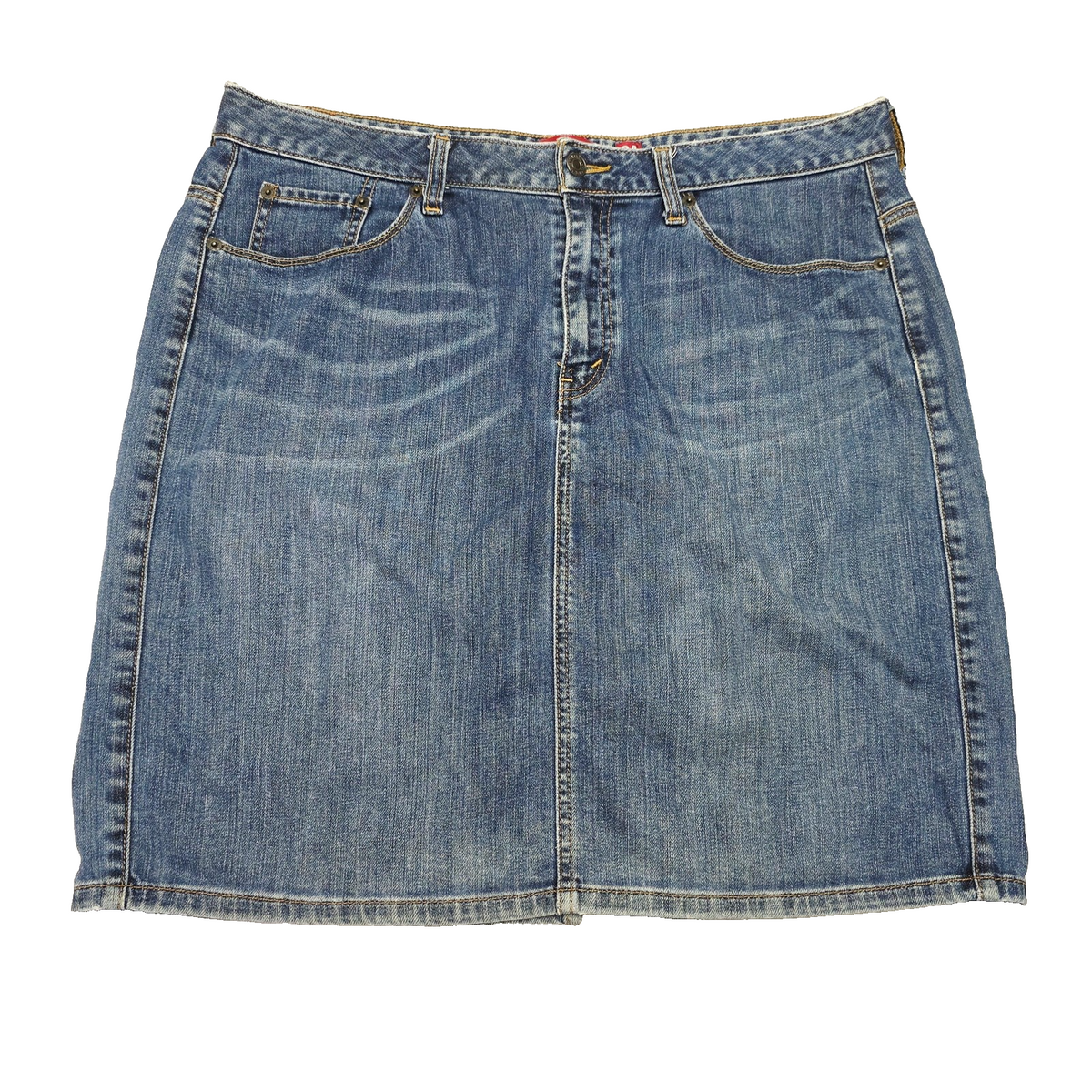 Levi's Skirt Women's 34 Blue Denim Knee Length Straight Pencil Casual