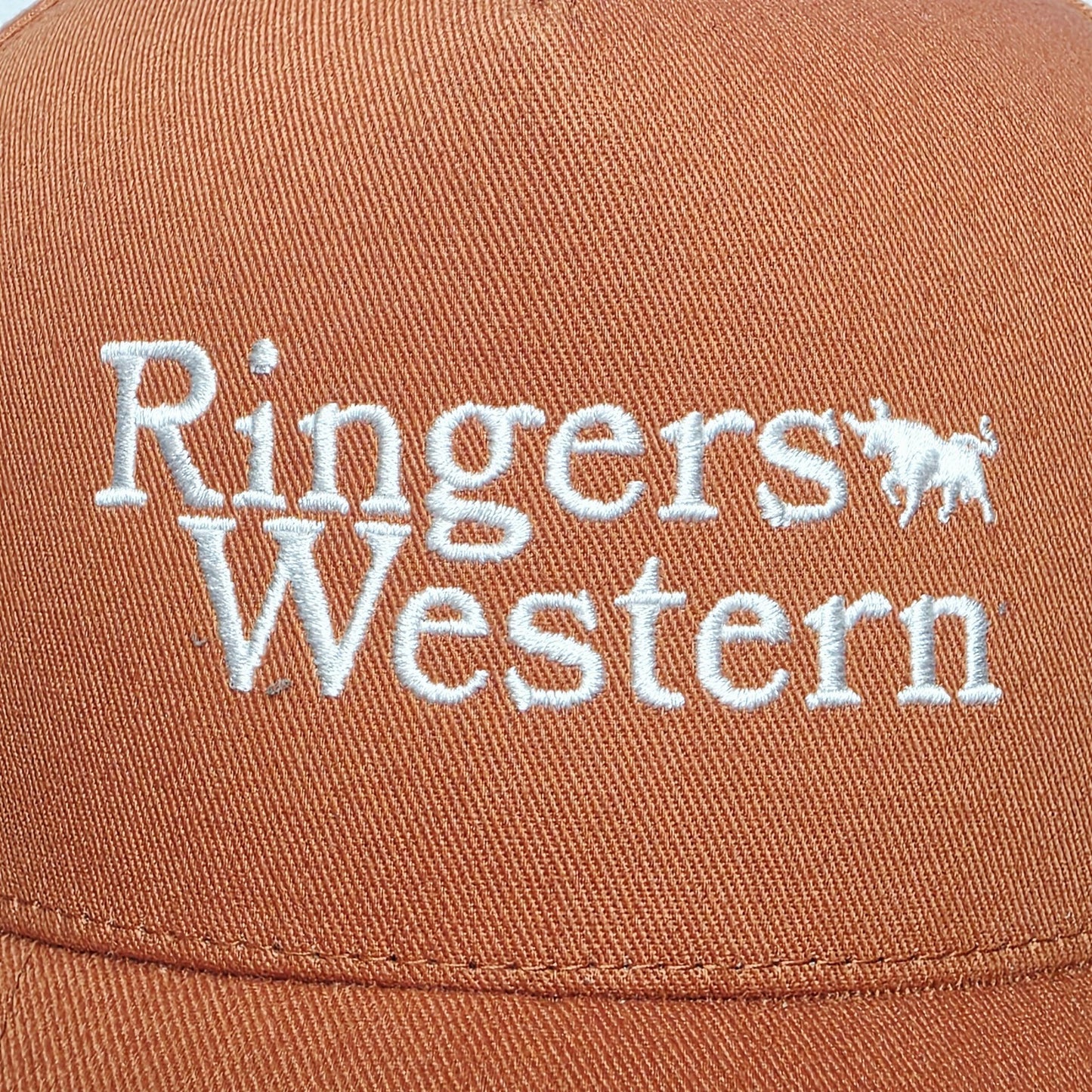 Ringers Western Hat Cap Snap Back Orange Logo Embroidered Women's Twill Western