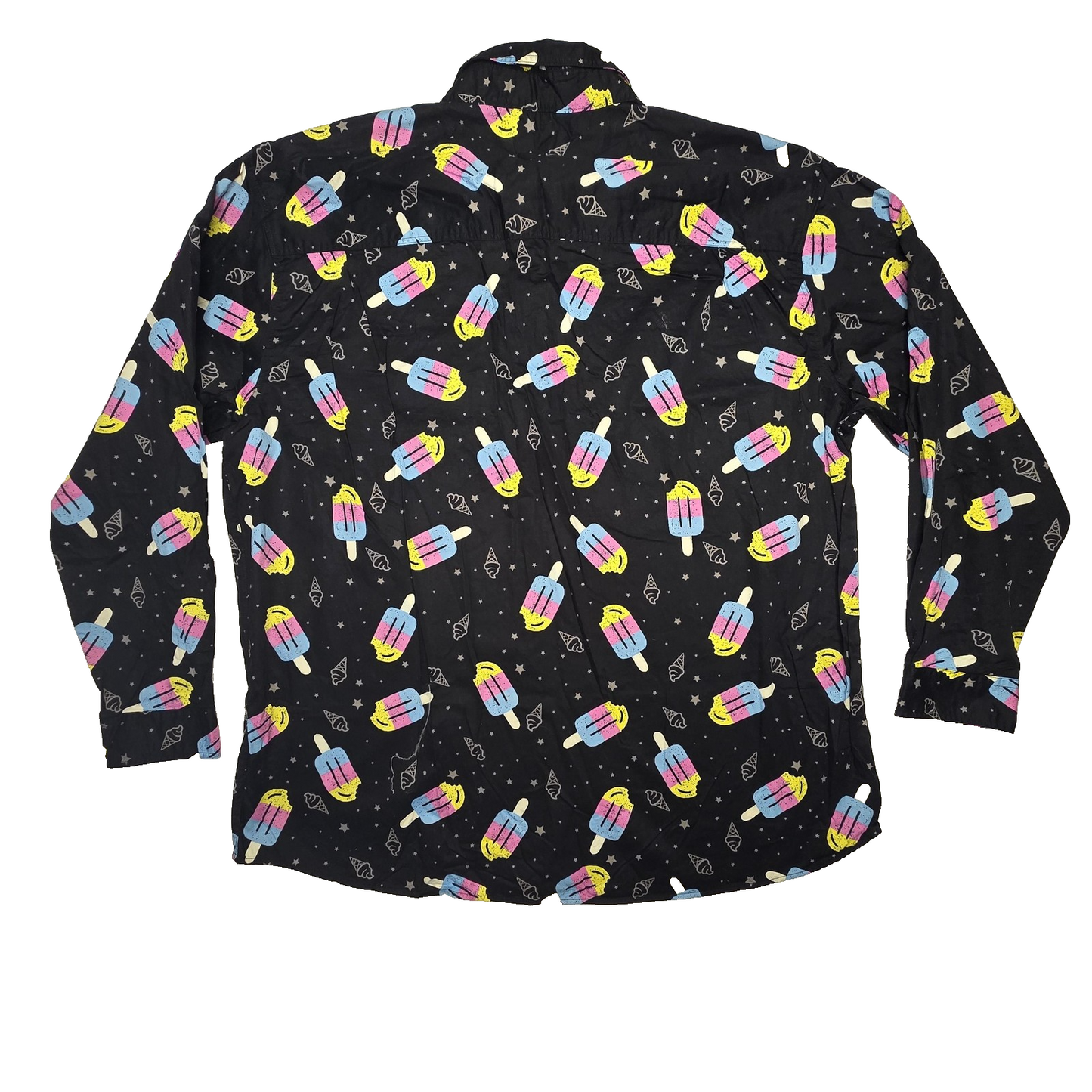 Ringers Western Shirt Mens 4XL Black Ice Cream Loose Fit Long Sleeve Half Button