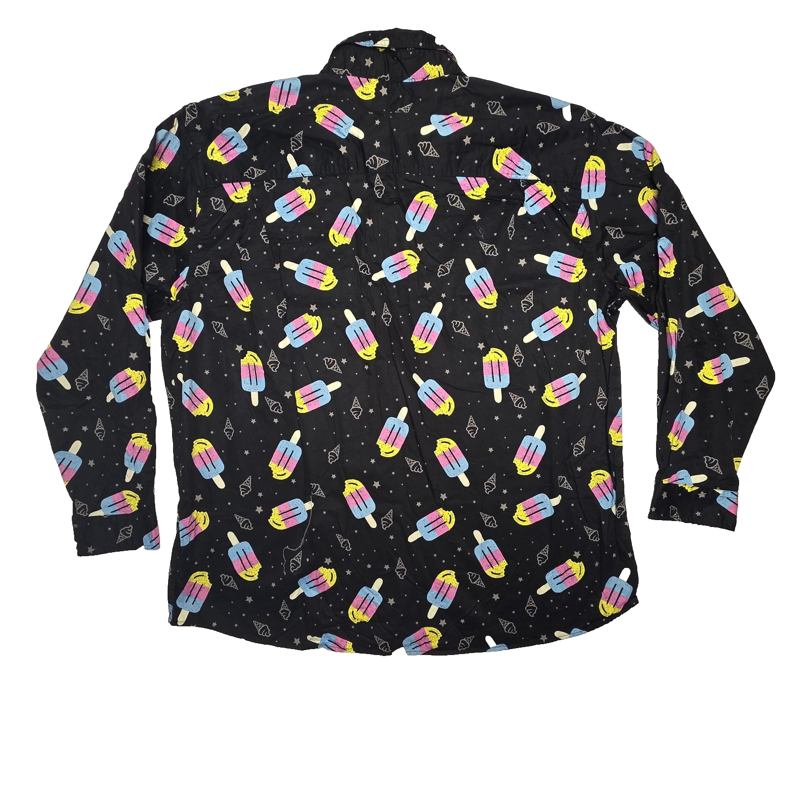 Ringers Western Shirt Mens 4XL Black Ice Cream Loose Fit Long Sleeve Half Button