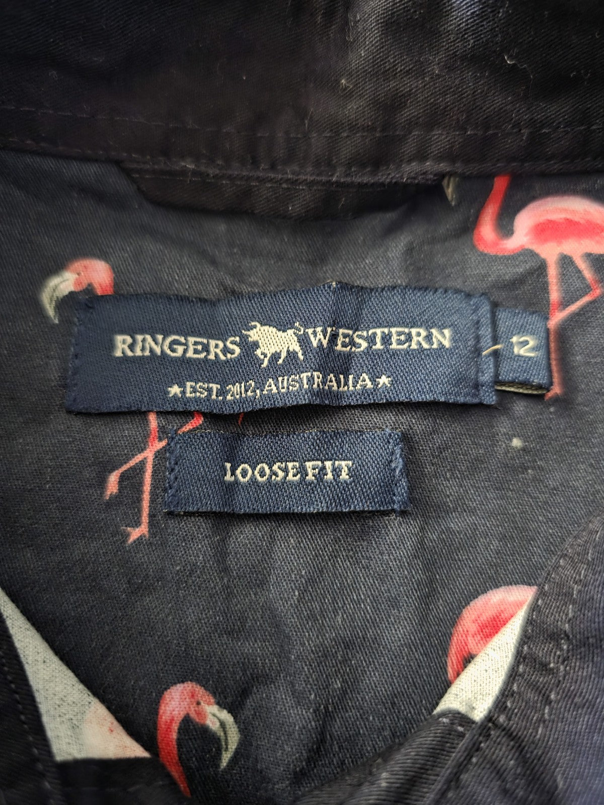 Ringers Western Loose Fit Long Sleeve Half Button Shirt Ladies Size 12