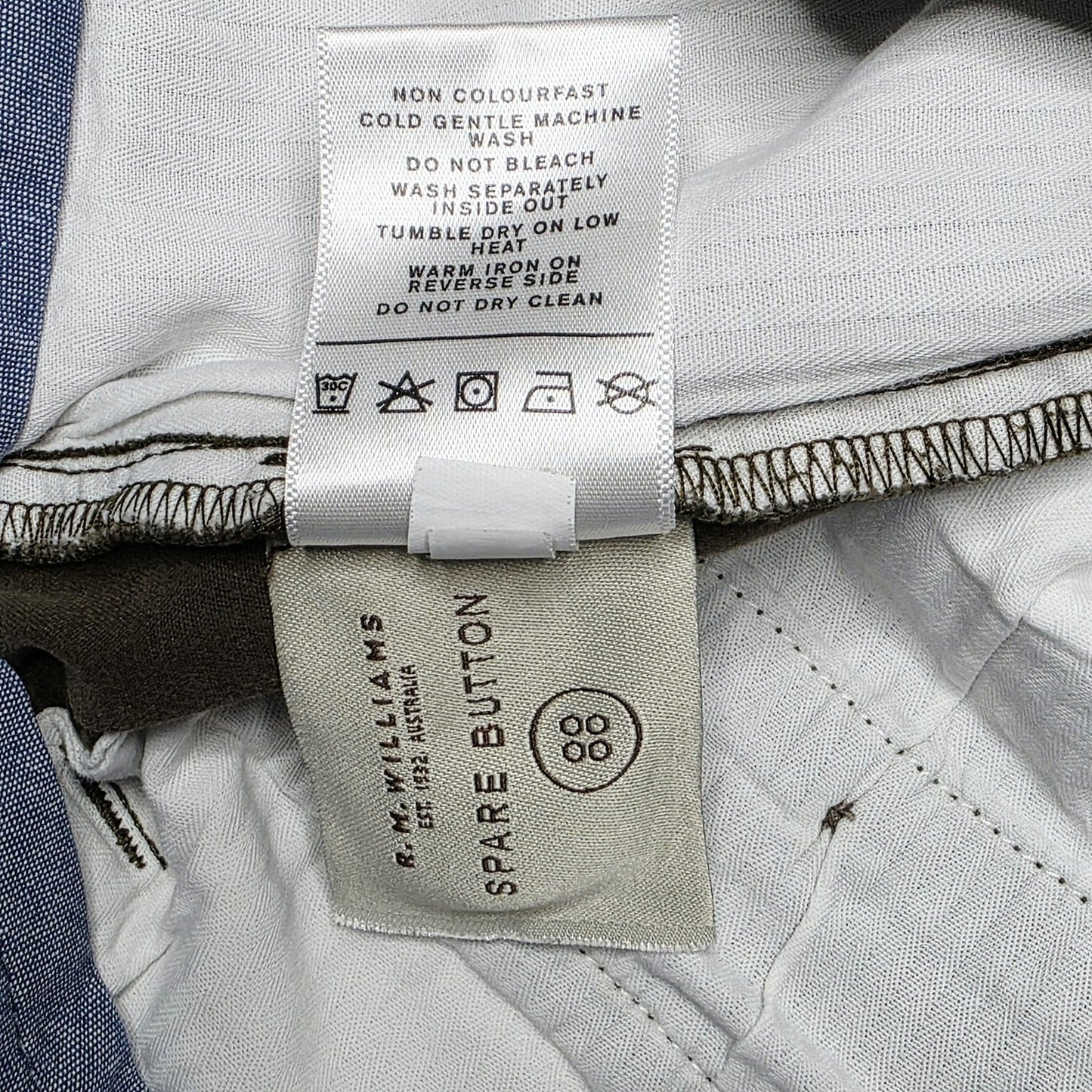R.M. Williams Jeans Men's 34x31 Brown Tapered Slim Stretch Cotton