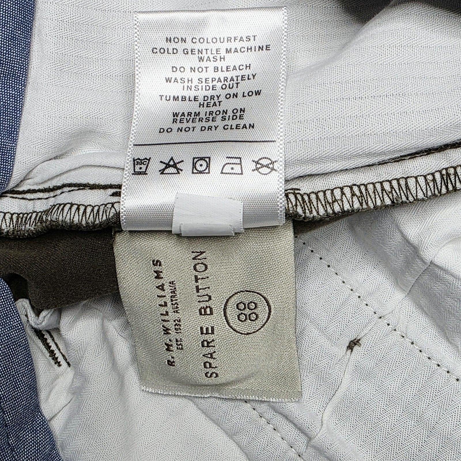 R.M. Williams Jeans Men's 34x31 Brown Tapered Slim Stretch Cotton