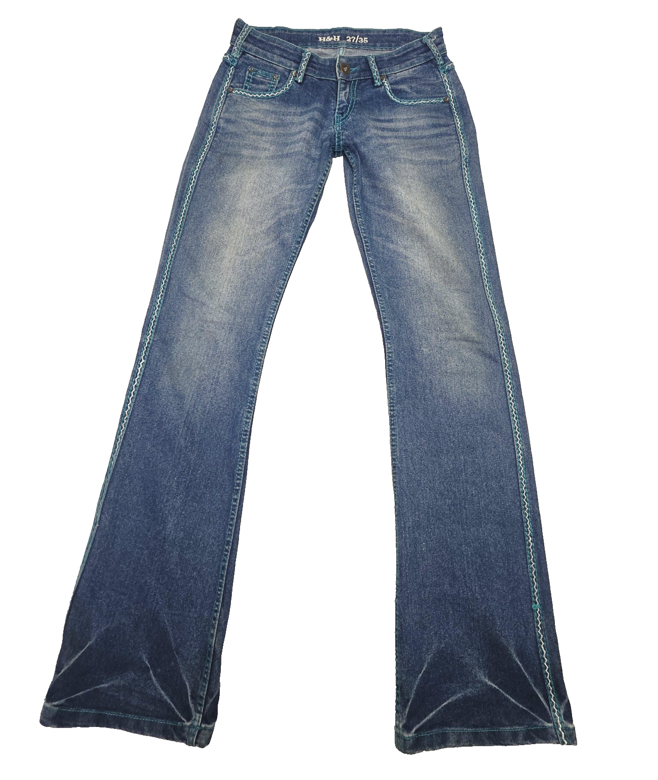 Hitchley & Harrow Jeans Women's 27x35 Blue Bootcut Denim Embroidered Pockets