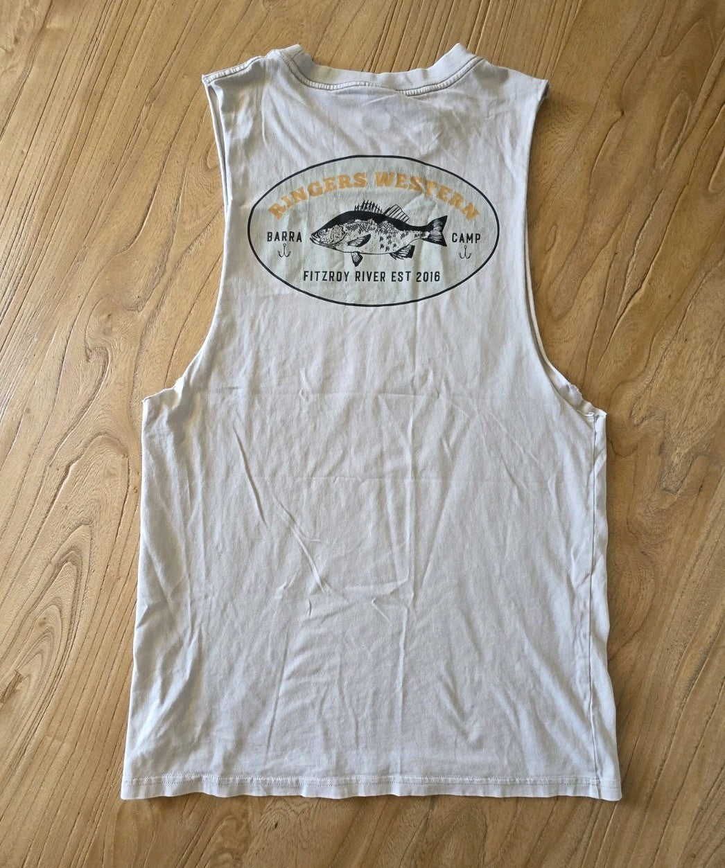 Ringers Western Barra Camp Fitzroy River Muscle Tank Mens Size XS