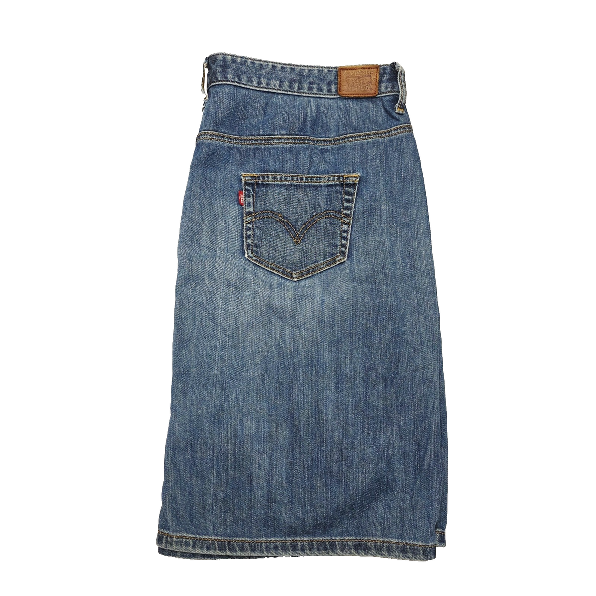Levi's Skirt Women's 34 Blue Denim Knee Length Straight Pencil Casual