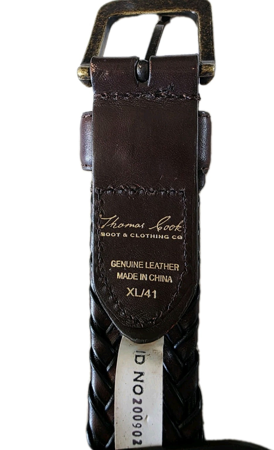 Thomas Cook Brown Leather Plaited Belt Mens Size 41"