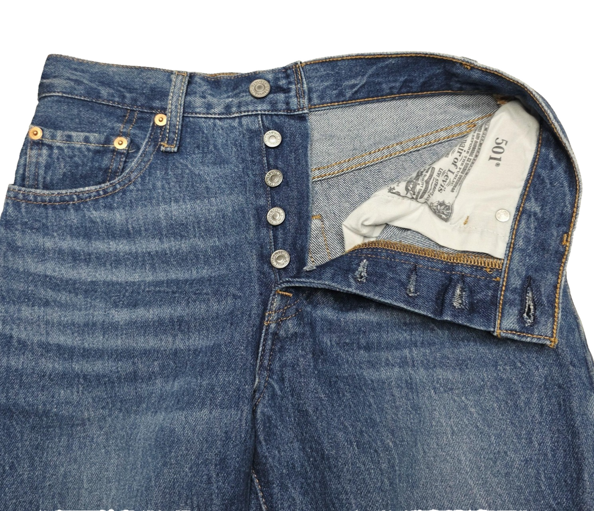 Levi's Shorts Women's 8 Blue Denim 501 Cut Off Button Fly Raw Hem Casual