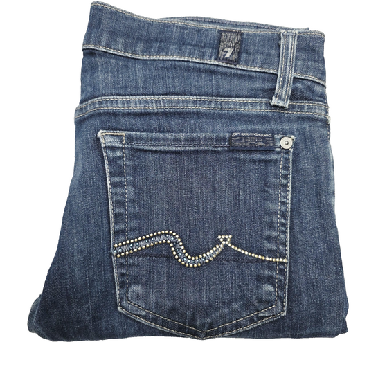7 For All Mankind Jeans Women's 28 x 29 Blue Roxanne Skinny Dark Wash