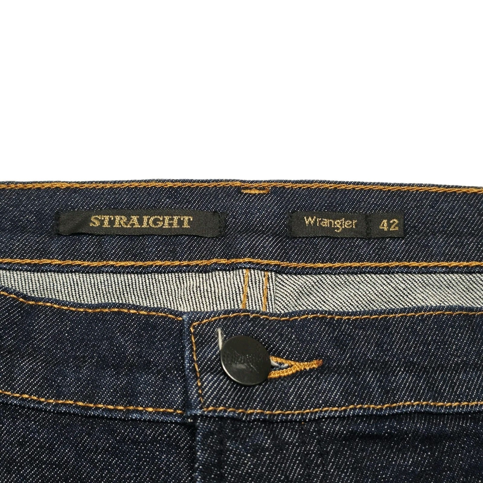 Wrangler Jeans Mens 42x34 Blue Classic Straight Regular Fit Stretch Denim