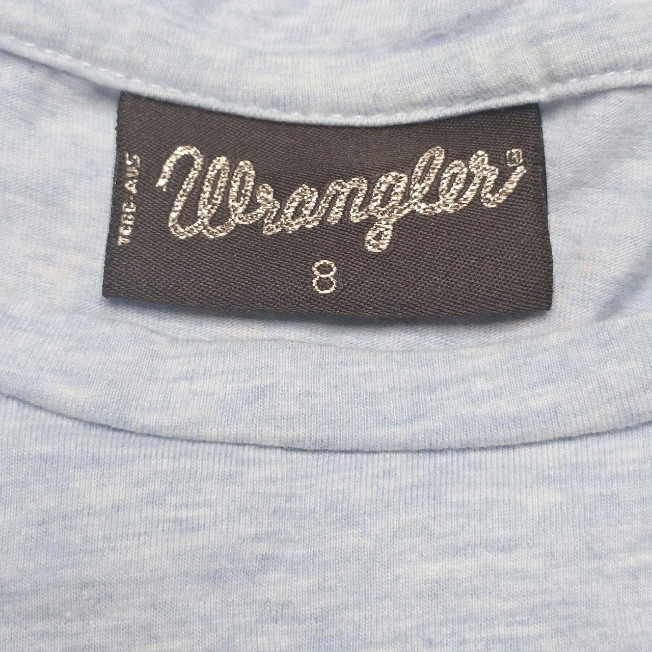 Wrangler T-Shirt Women's 8 Grey Cowgirl Up Western Graphic Cotton Crew Neck