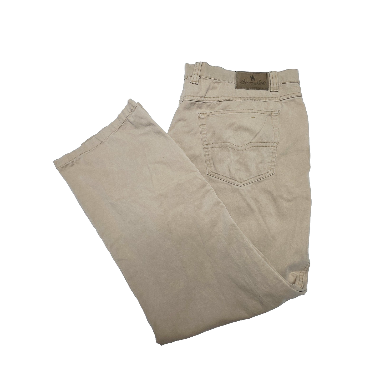 Thomas Cook Jeans Men's 42x31 Beige Khakis Stretch Zip Fly Comfort Waist