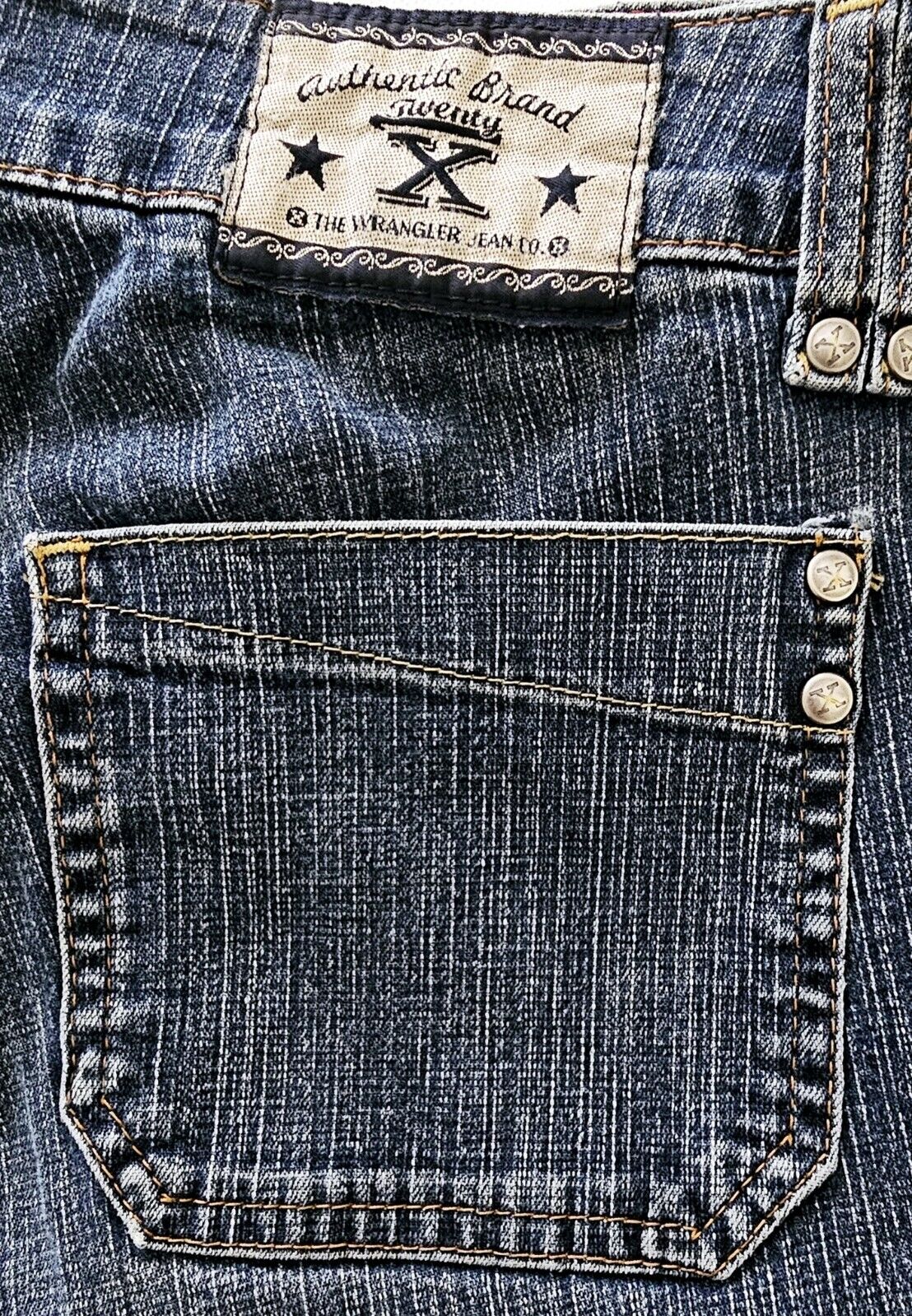 Wrangler 20X Double Button Bootcut Denim Jeans Ladies Size 32x35