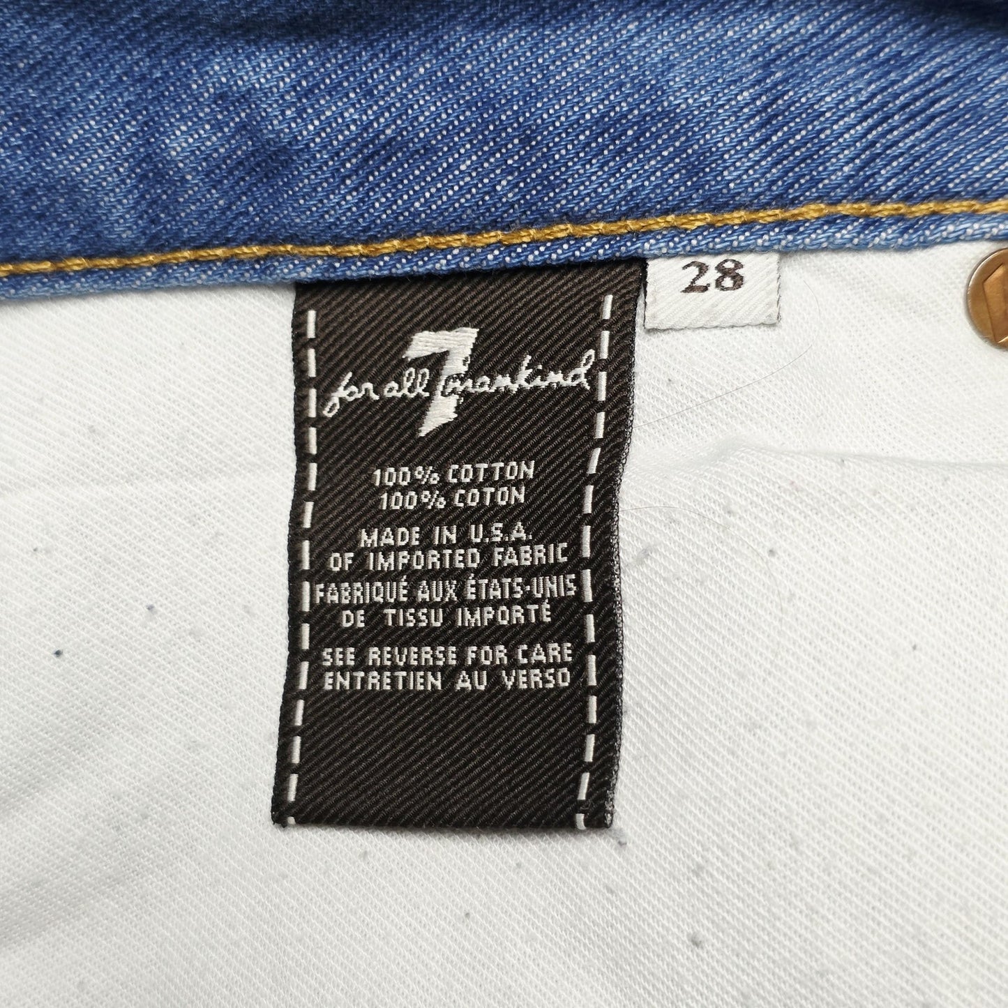 7 For All Mankind Jeans Ladies Size 28 x 34 Blue Slimmy Straight Denim