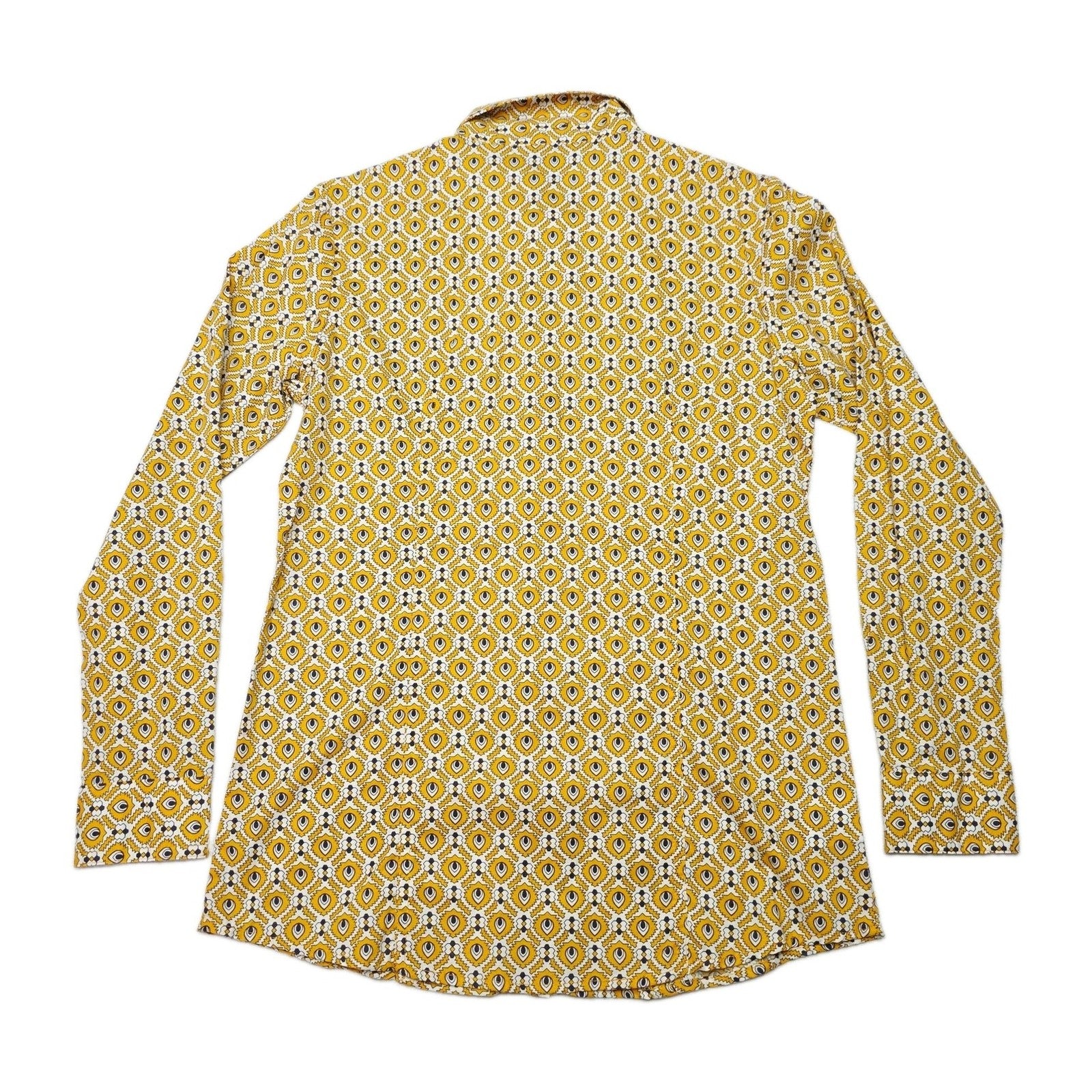 Cruel Girl Shirt Girls 12 Yellow Long Sleeve Button Up Cotton Geometric