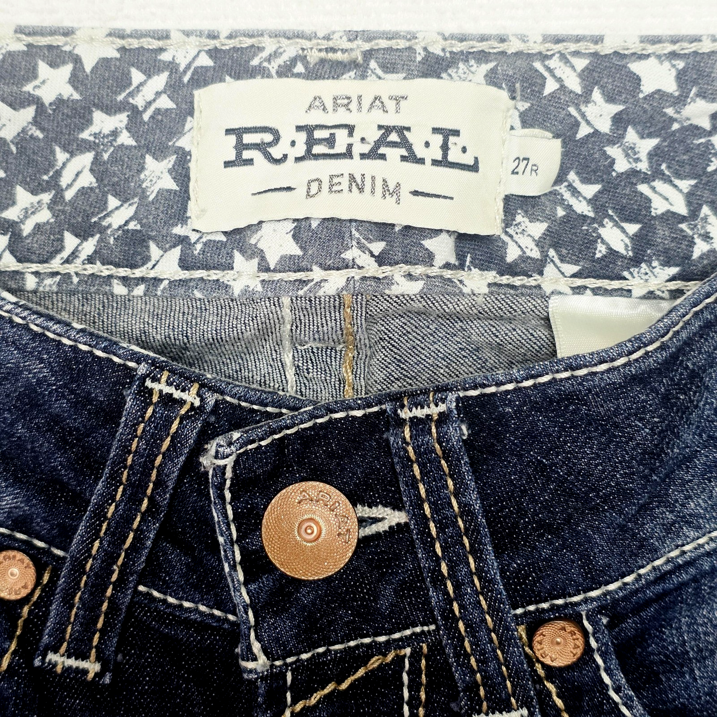 Ariat Jeans Women's 27R Blue Skinny Slim Stretch Denim Embroidered Faye 10027750