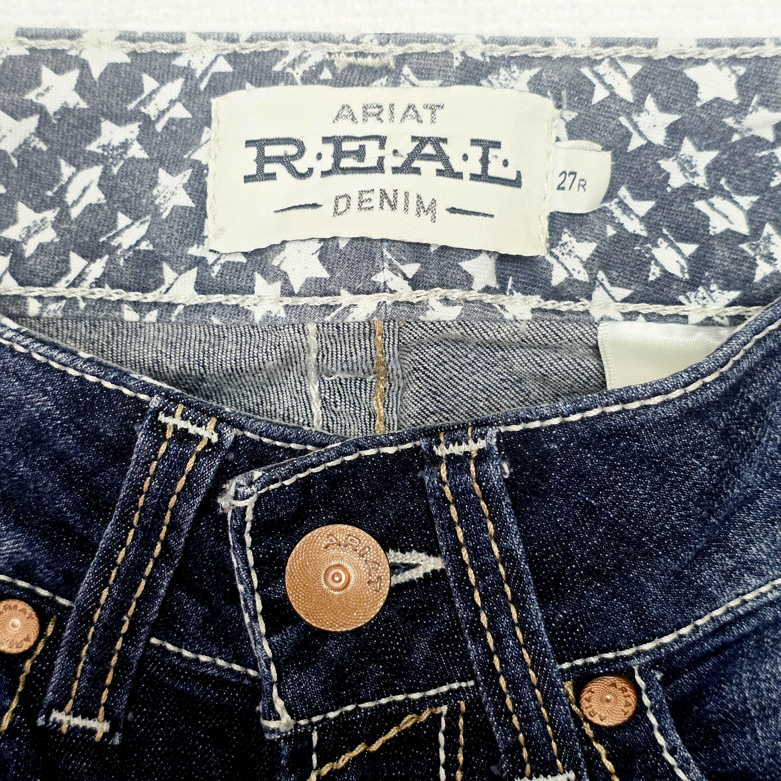 Ariat Jeans Women's 27R Blue Skinny Slim Stretch Denim Embroidered Faye 10027750