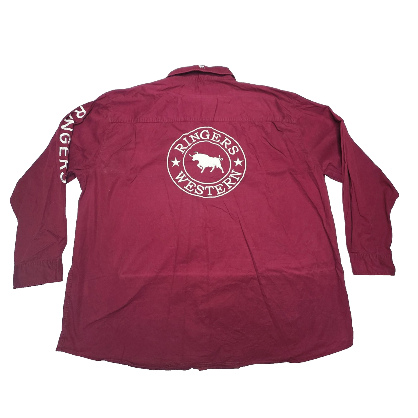 Ringers Western Shirt Mens 5XL Red Hawkeye Loose Fit Long Sleeve Western Logo
