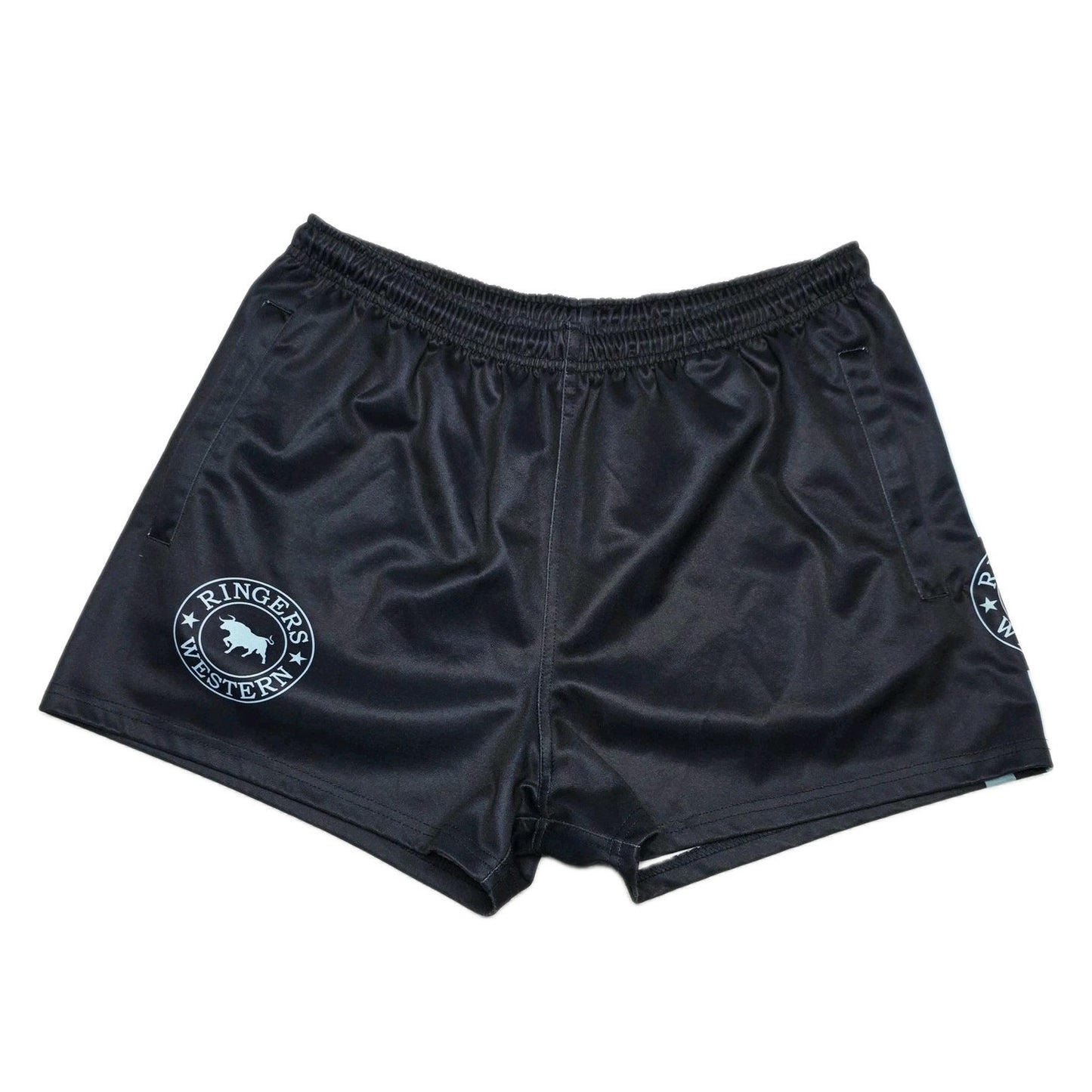 Ringers Western Shorts Men's 30 Navy Athletic Sweat Elastic Waist Logo Summer