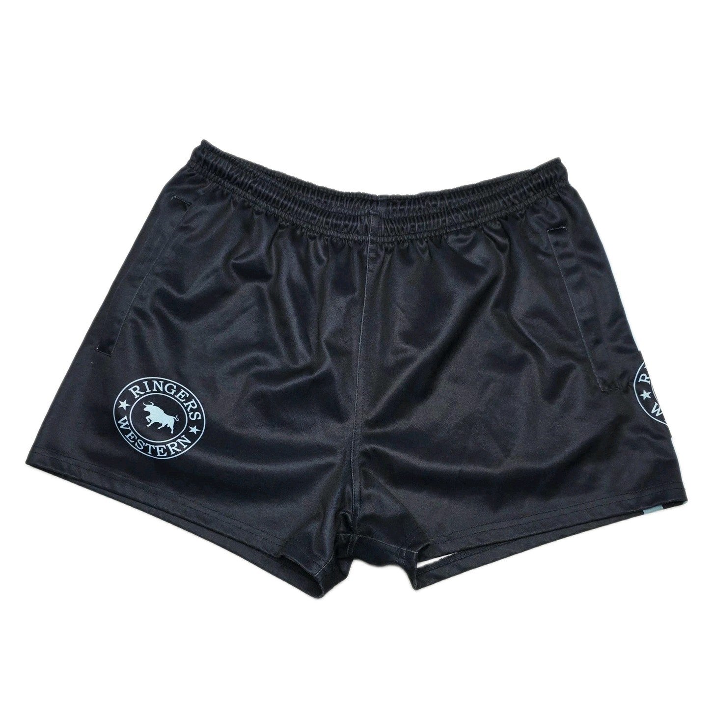 Ringers Western Shorts Men's 30 Navy Athletic Sweat Elastic Waist Logo Summer