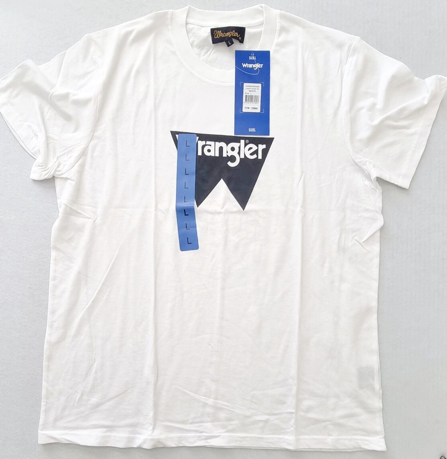 Wrangler Classic White Fangs Out TEE Fitted T-Shirt New With Tags Size L