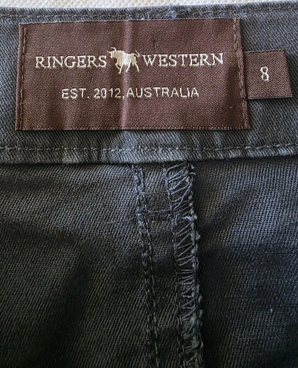 Ringers Western Maree Womens 5 Pockets Stretch Drill Skirt - Steel Blue - Size 8