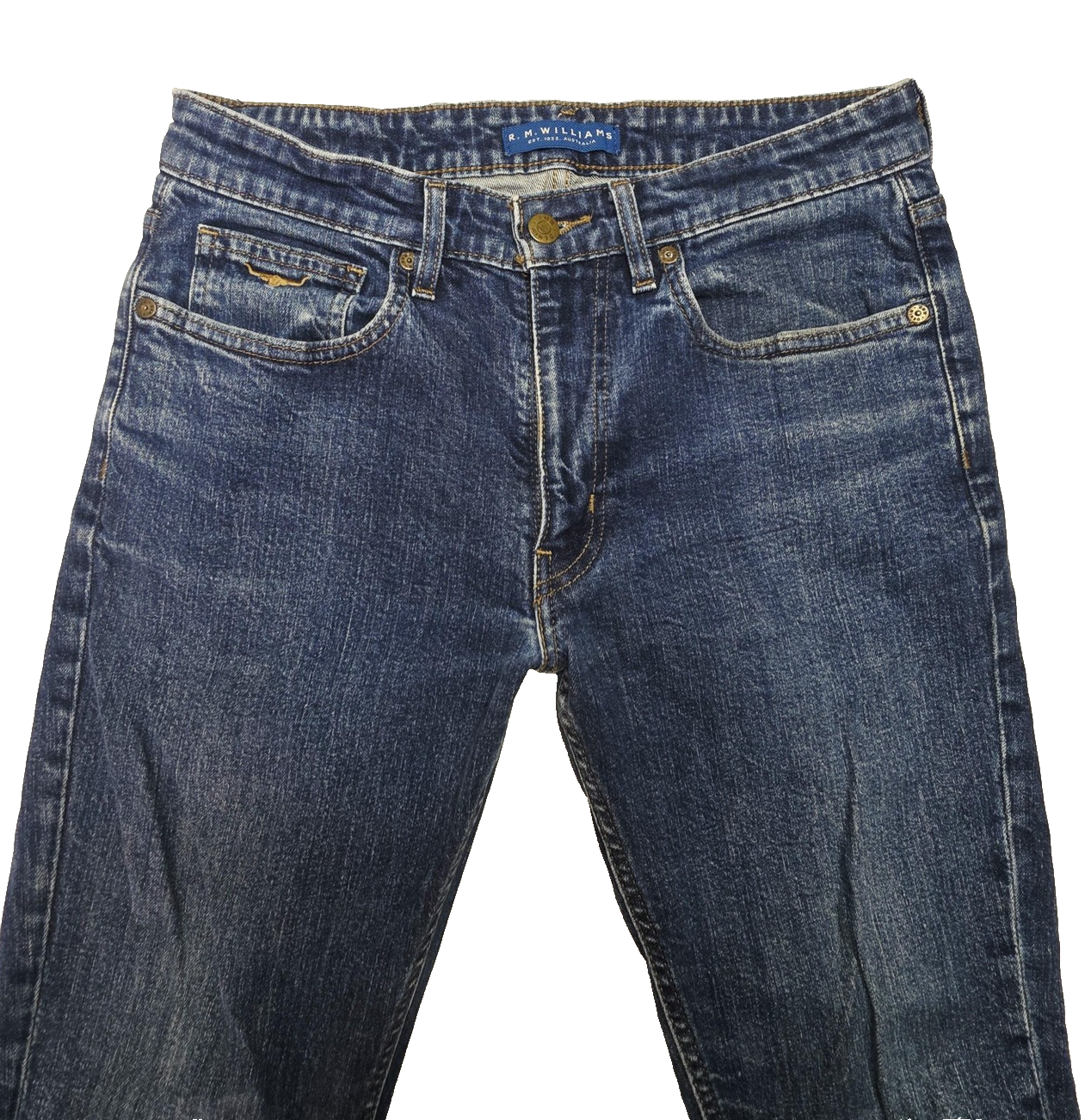R.M. Williams Jeans Mens 32x32 Blue Straight Regular Stretch Denim TJ1173DXIW01
