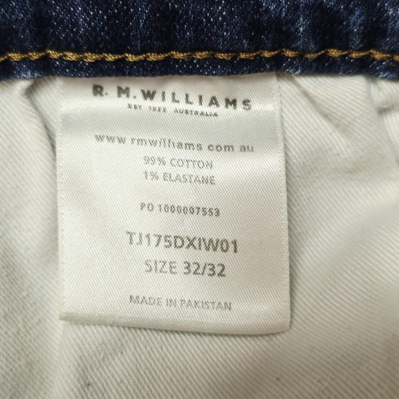R.M. Williams Jeans Mens 32x32 Blue Straight Regular Stretch Denim TJ1173DXIW01